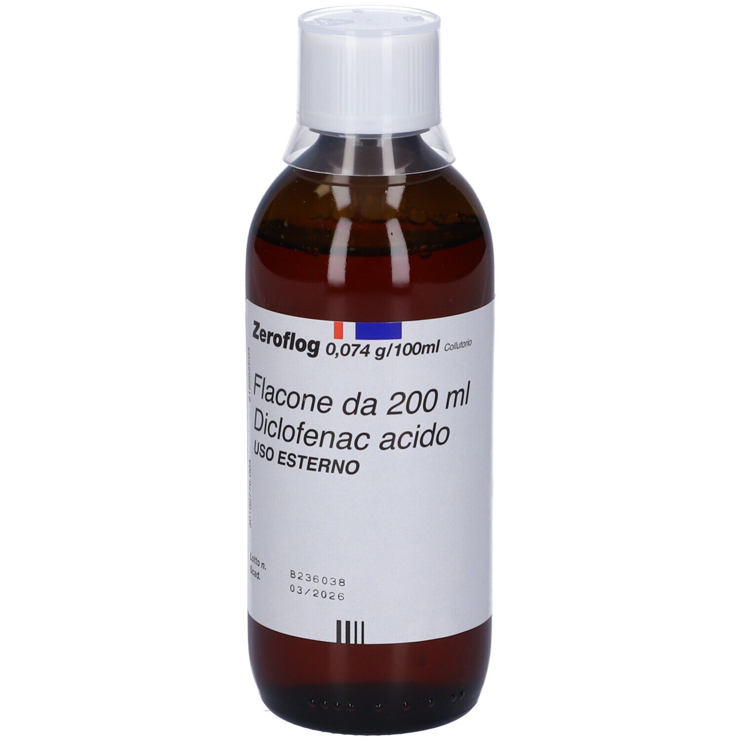 Zeroflog 0,074 g/100 ml collutorio, 1 flacone