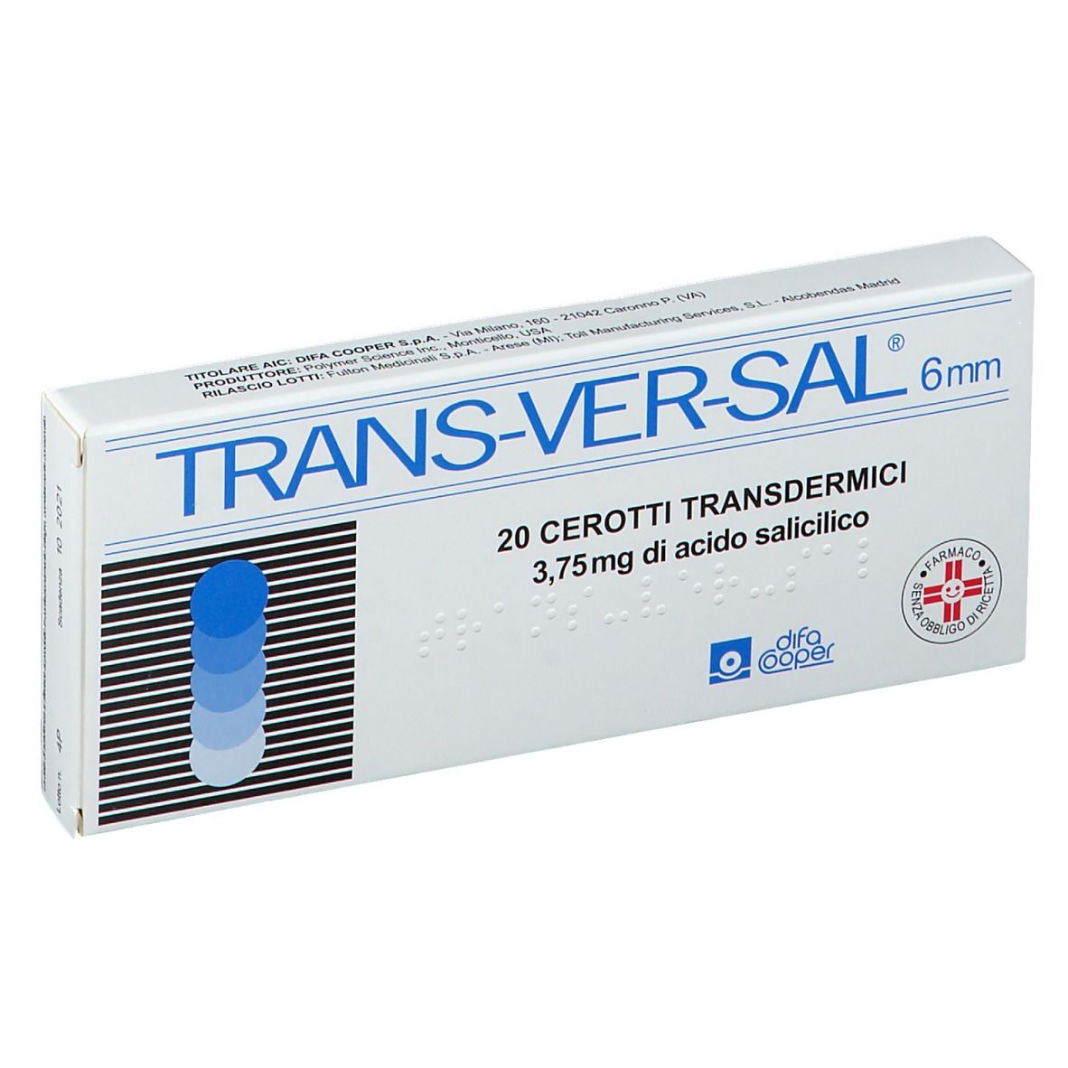 TRANS VER SAL® 20 Cerotti Transdermici 3,75 mg 6 mm