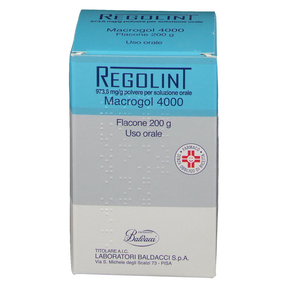 Confezione del prodotto con testo. Scatola blu e bianca. Logo farmacia e informazioni sul prodotto.