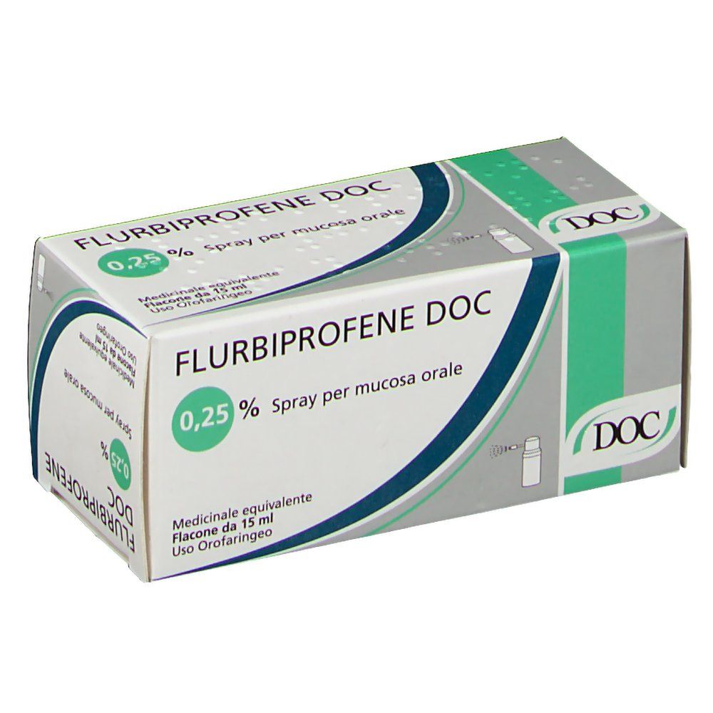 FLURBIPROFENE DOC 0,25% spray per mucosa orale