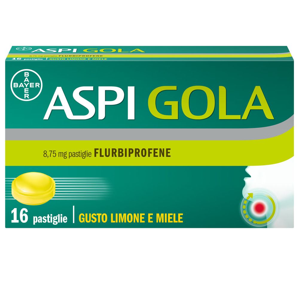 Image of Aspi Gola Antinfiammatorio Mal di Gola e Gola Infiammata caramelle Miele/Limone