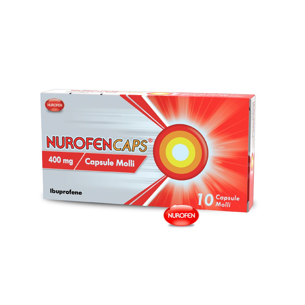 Nurofencaps 400 mg Molli Per Mal di Testa Dolori Ai Denti e Muscolari 10 Capsule