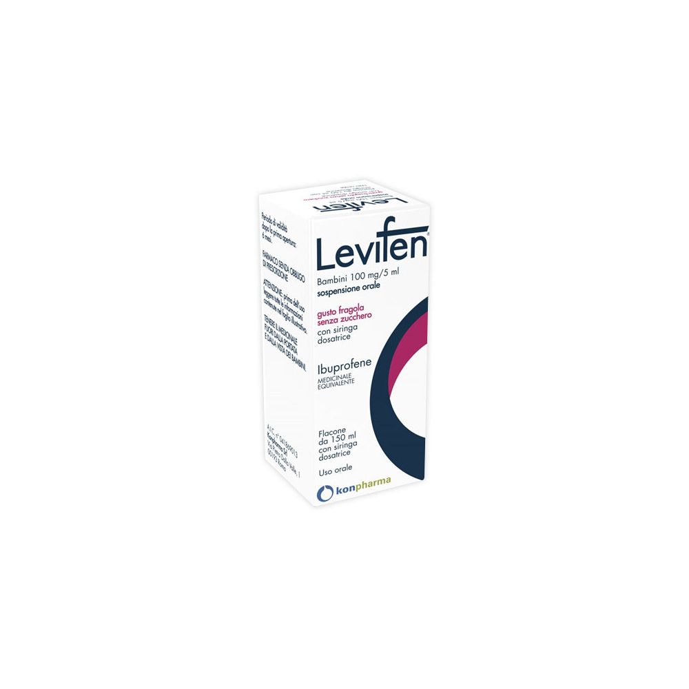 LEVIFEN Bambini 100mg/5ml sospensione orale gusto fragola senza zuccher