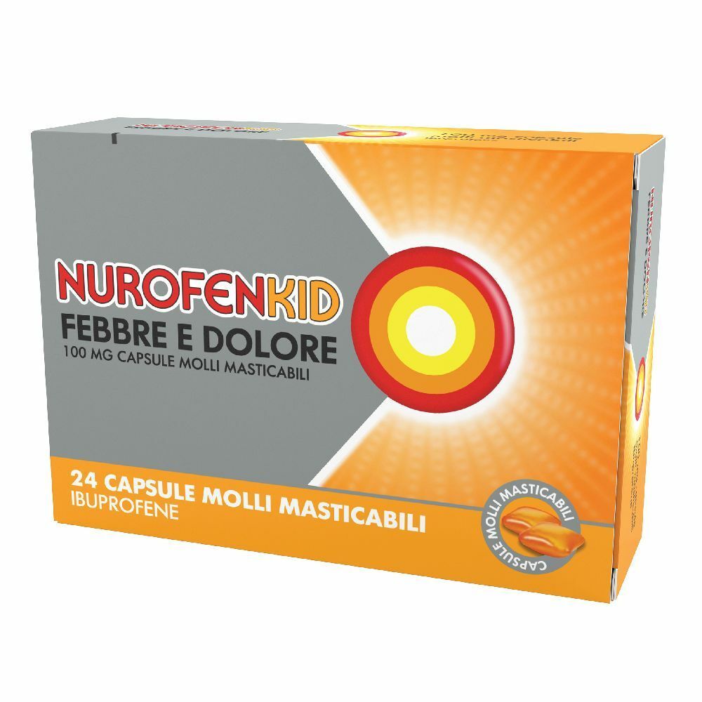 Image of NUROFENKID Febbre e Dolore 100 mg Capsule Molli Masticabili