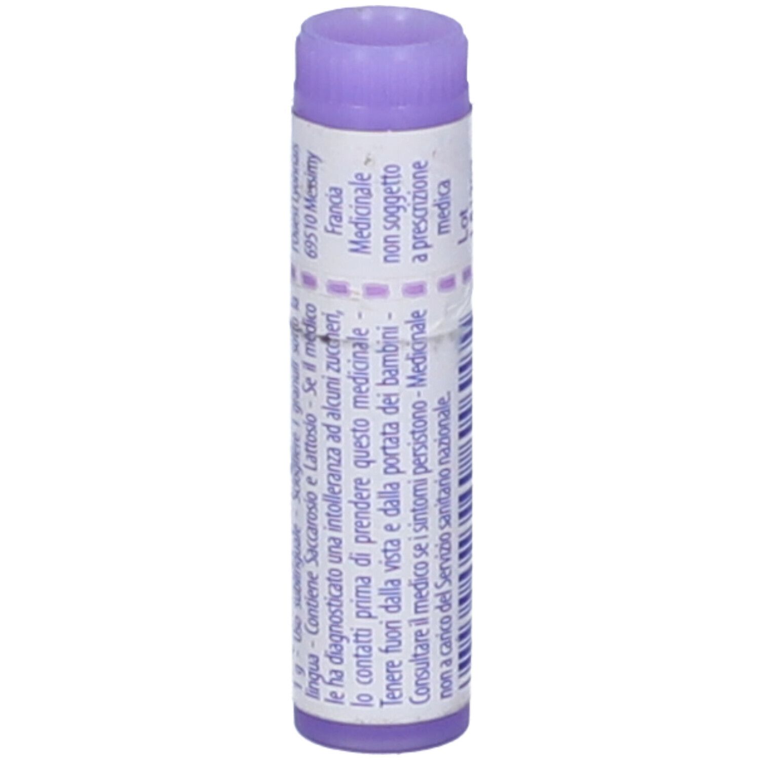 Tubo con testo. Stampa: Medicinale. Marchio BOIRON®.
