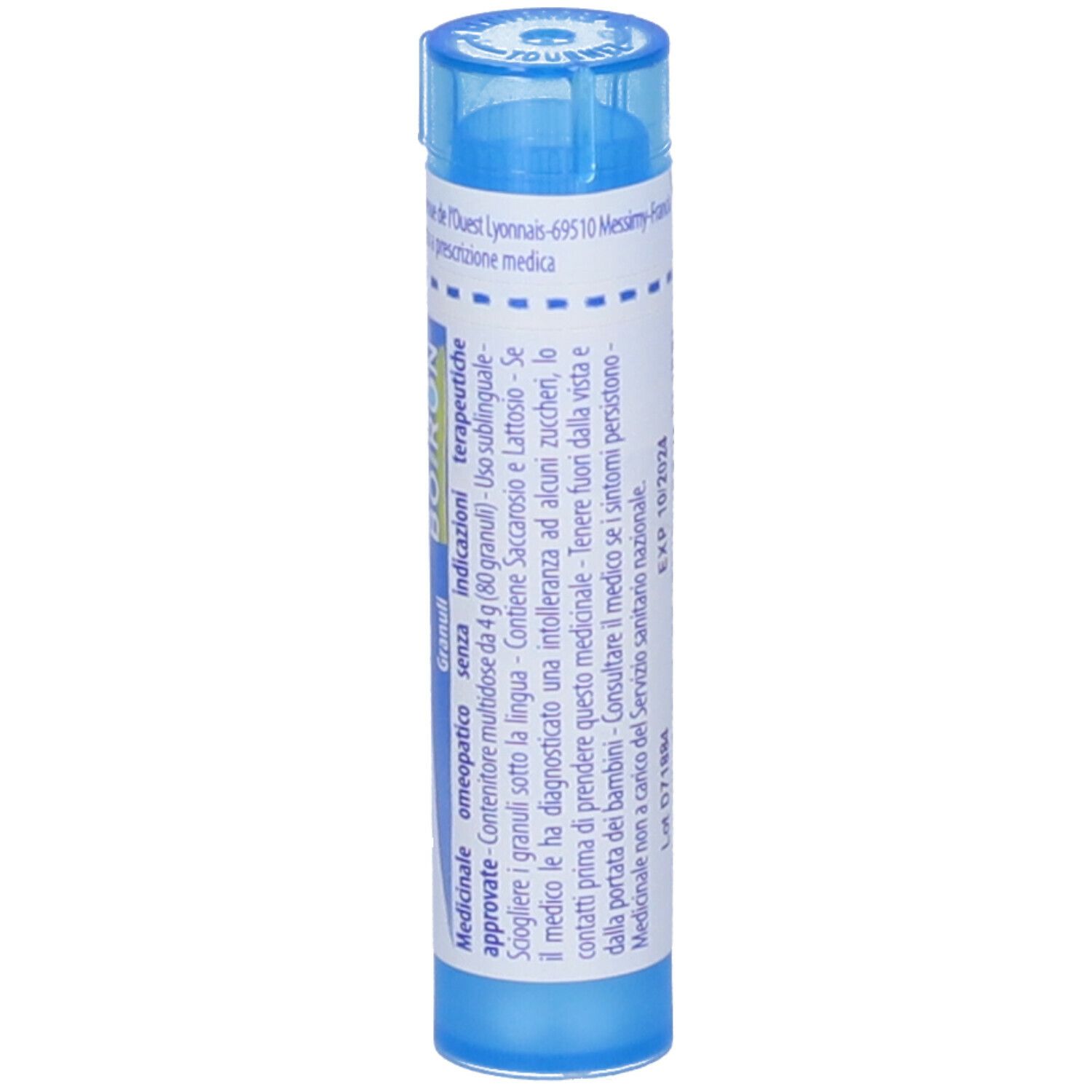 Confezione cilindrica blu con etichetta bianca. Scritta Actaea spicata 9 ch e logo BOIRON.