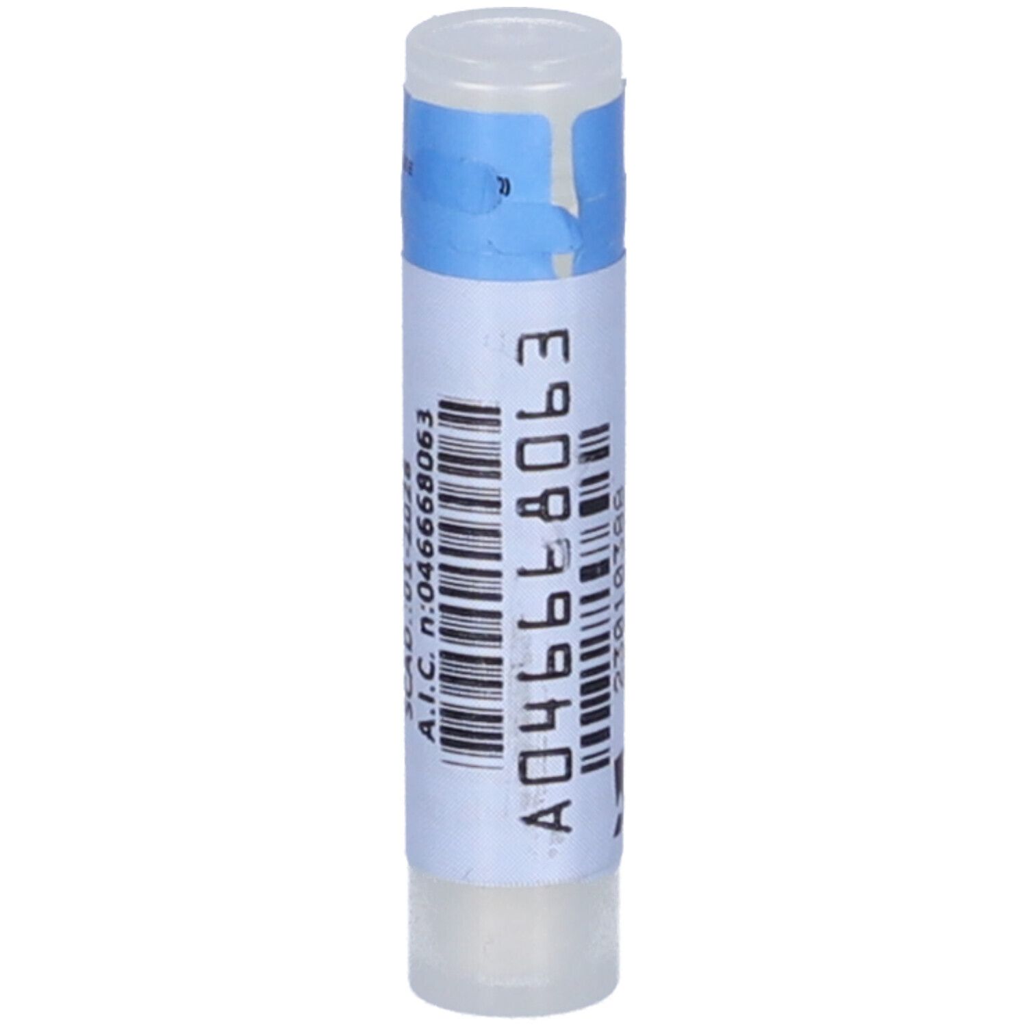 Confezione cilindrica con etichetta blu. Codice a barre e testo: A04668063. Logo OTI.