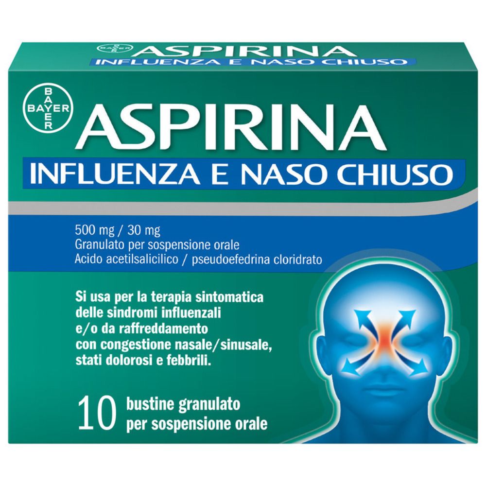 Image of Aspirina Influenza e Naso Chiuso Antidolorifico Decongestionante Buste