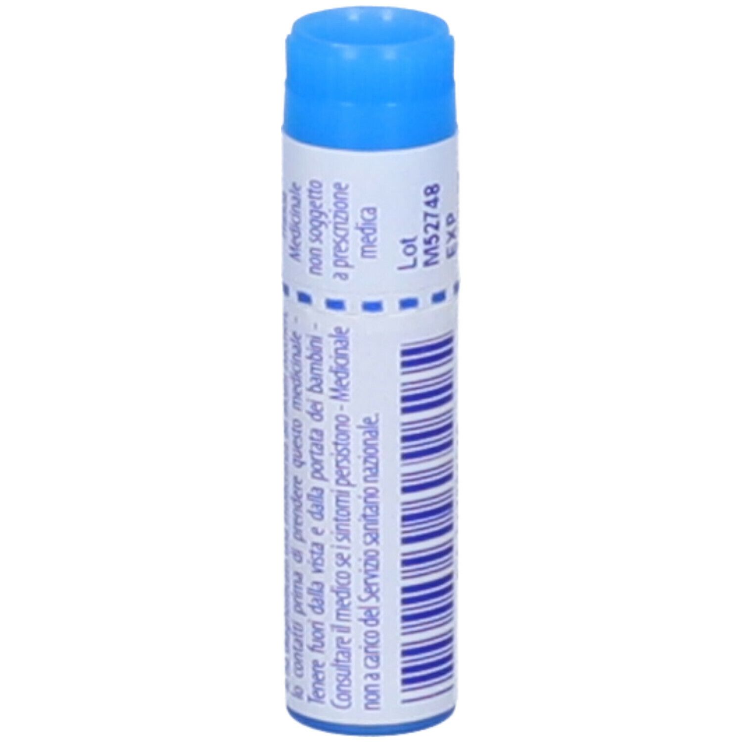 Confezione cilindrica blu. Scritta: Medicinale non soggetto a prescrizione medica.