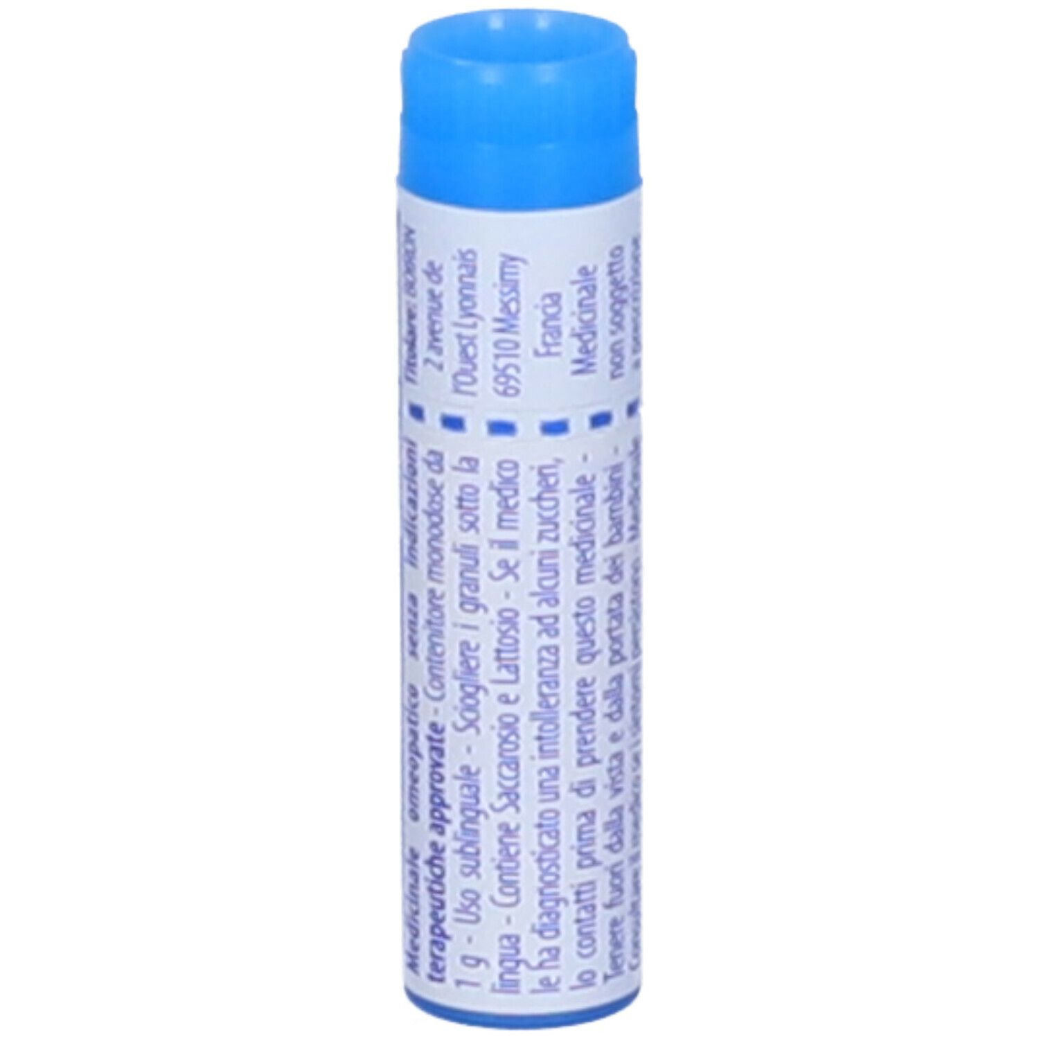 Confezione cilindrica blu. Scritta: Medicinale non soggetto a prescrizione medica.