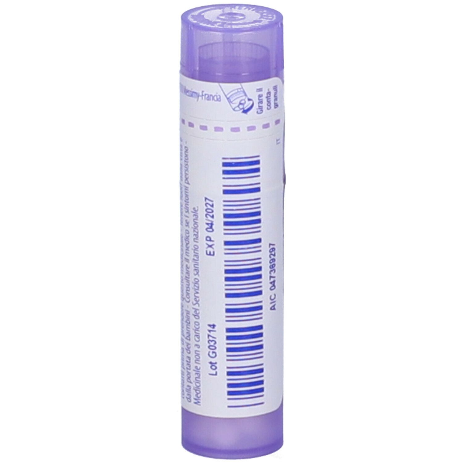 BOIRON® Sulfur Iodatum 30 Ch. Flacone lilla con scritte bianche. Contiene globuli. Scritte: Sulfur Iodatum, 30 ch, BOIRON.
