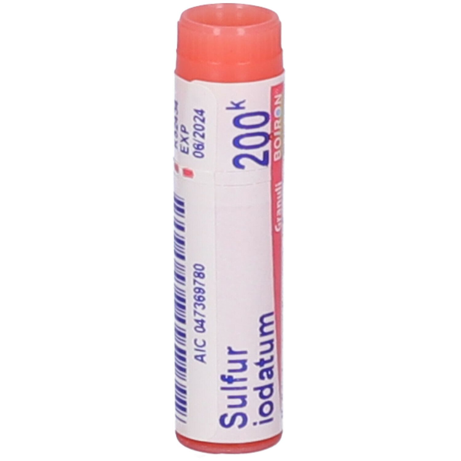 Confezione cilindrica, tappo rosso. Scritta: Medicinale, non soggetto a prescrizione medica.