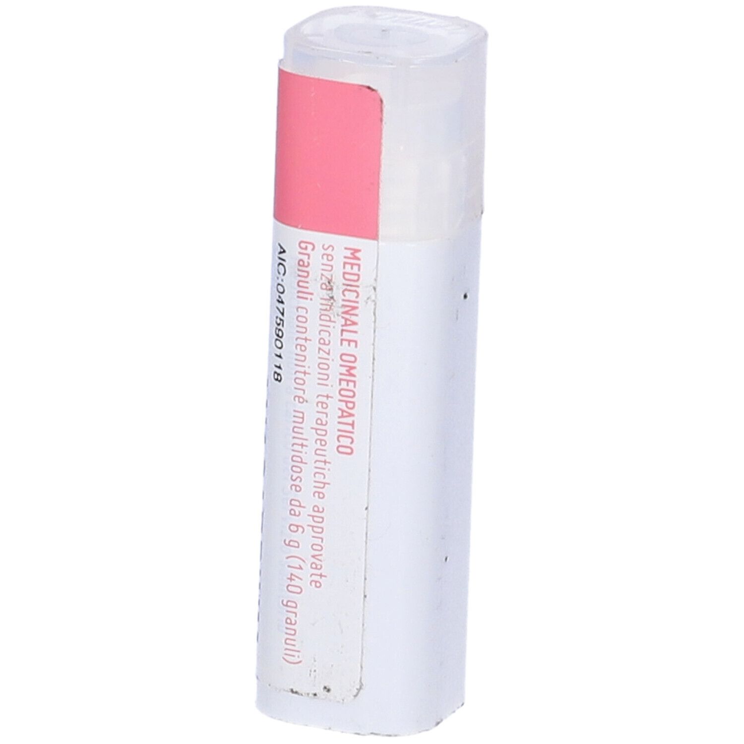 Confezione cilindrica con etichetta rosa. Scritte: cemon, codice ATC. Coperchio bianco.