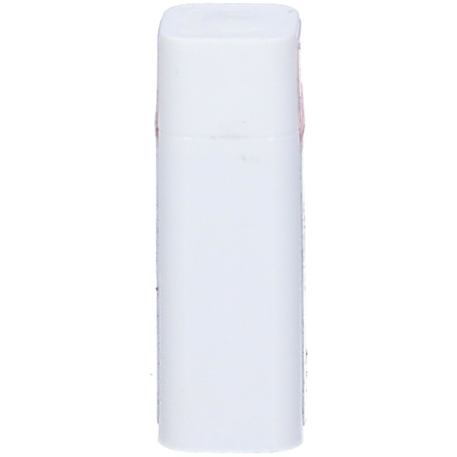 Flacone rettangolare bianco con coperchio rosa. Nessun altro dettaglio visibile.