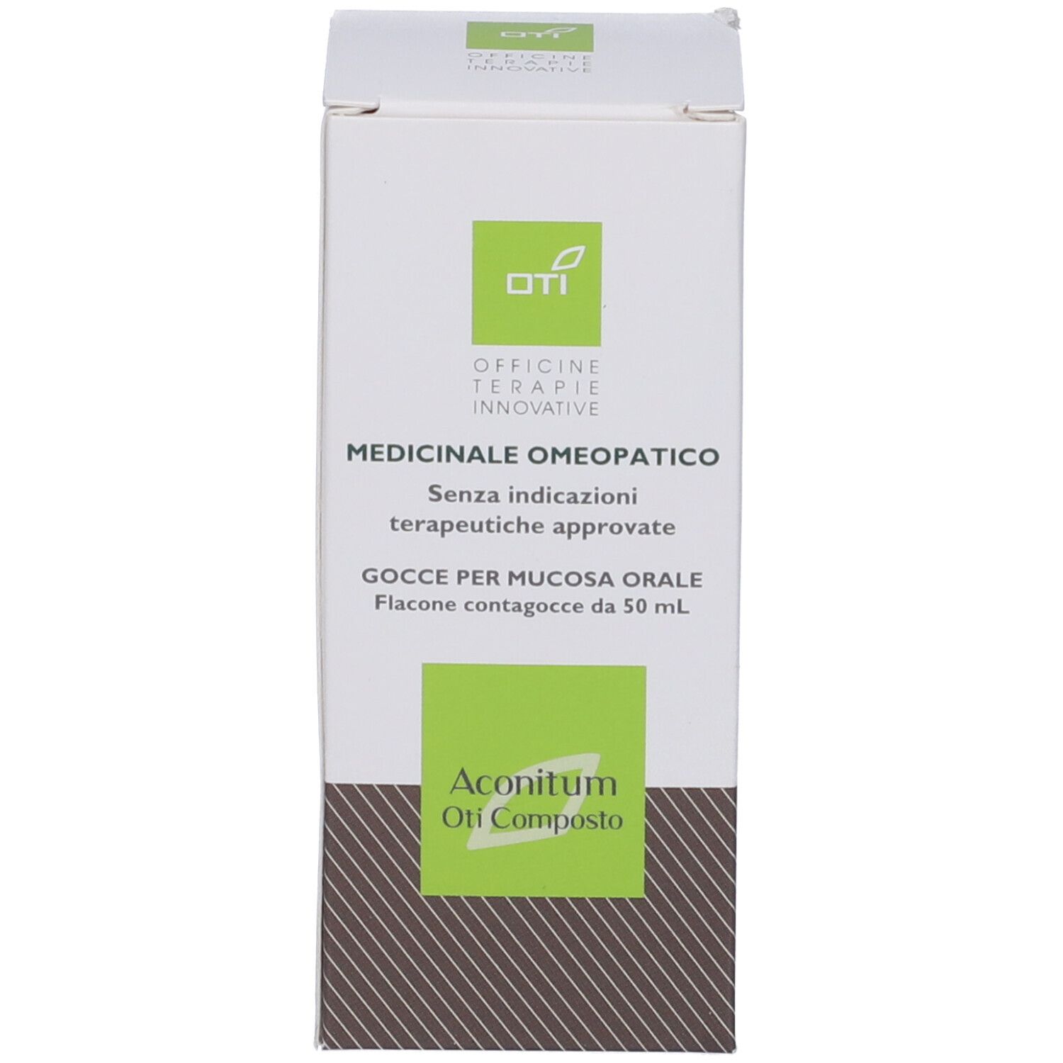 Scatola con logo verde e testo. Prodotto omeopatico.