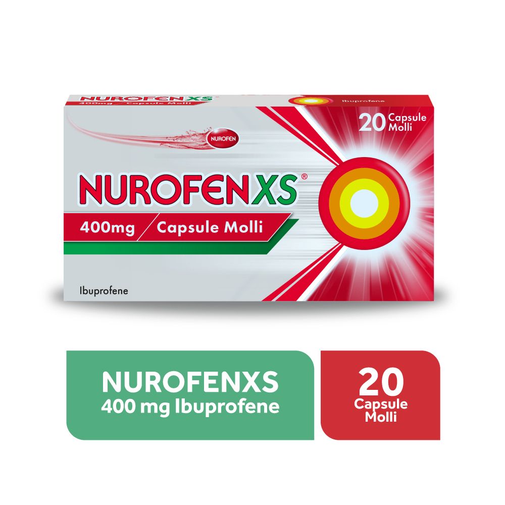 Nurofen XS 400mg 20 Capsule Molli Per Mal di Testa Dolori Ai Denti e Muscolari
