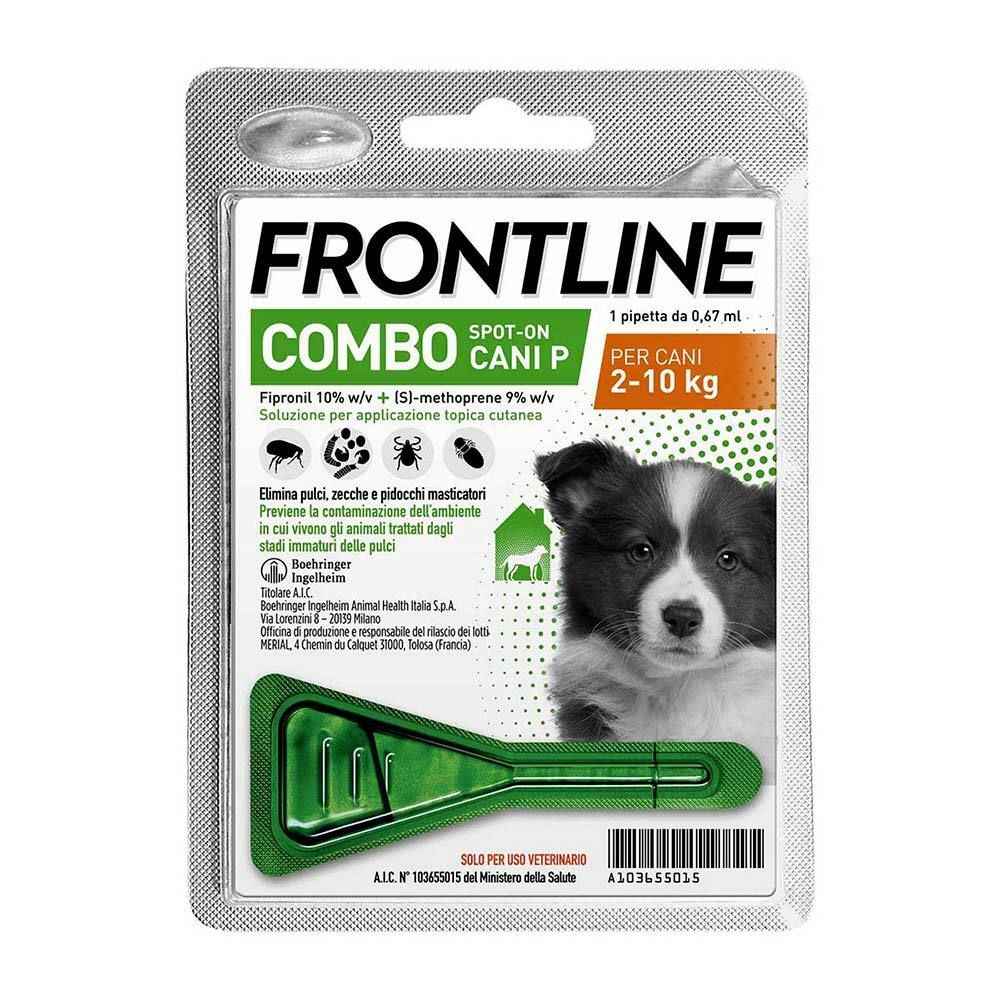 FRONTLINE COMBO SPOT-ON CANI P soluz 1 pipetta 0,67 ml 67 mg + 60,3 mg cani da 2 a 10 Kg