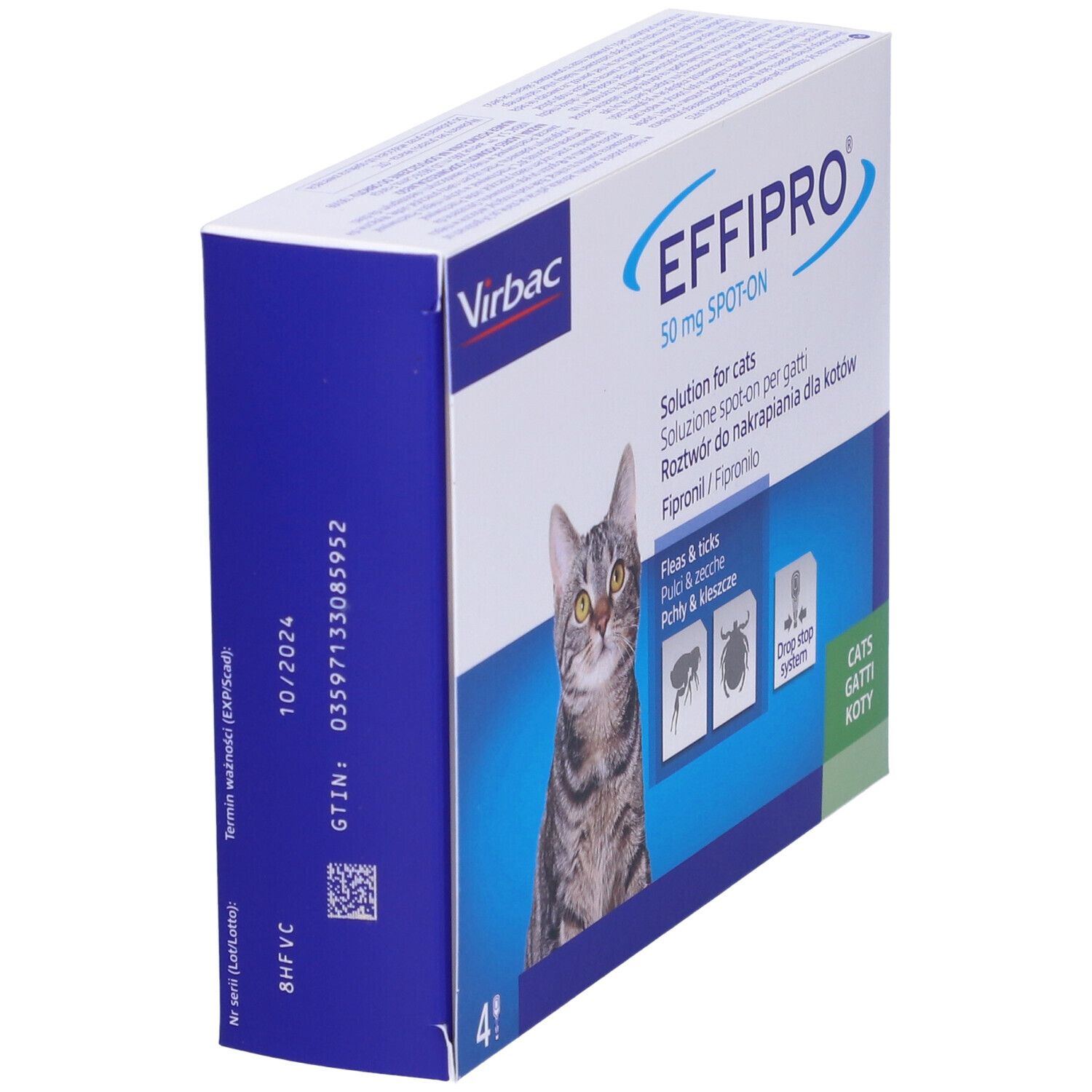 EFFIPRO® Spot-On Gatti 4 Pipette Monodose - Foto 2