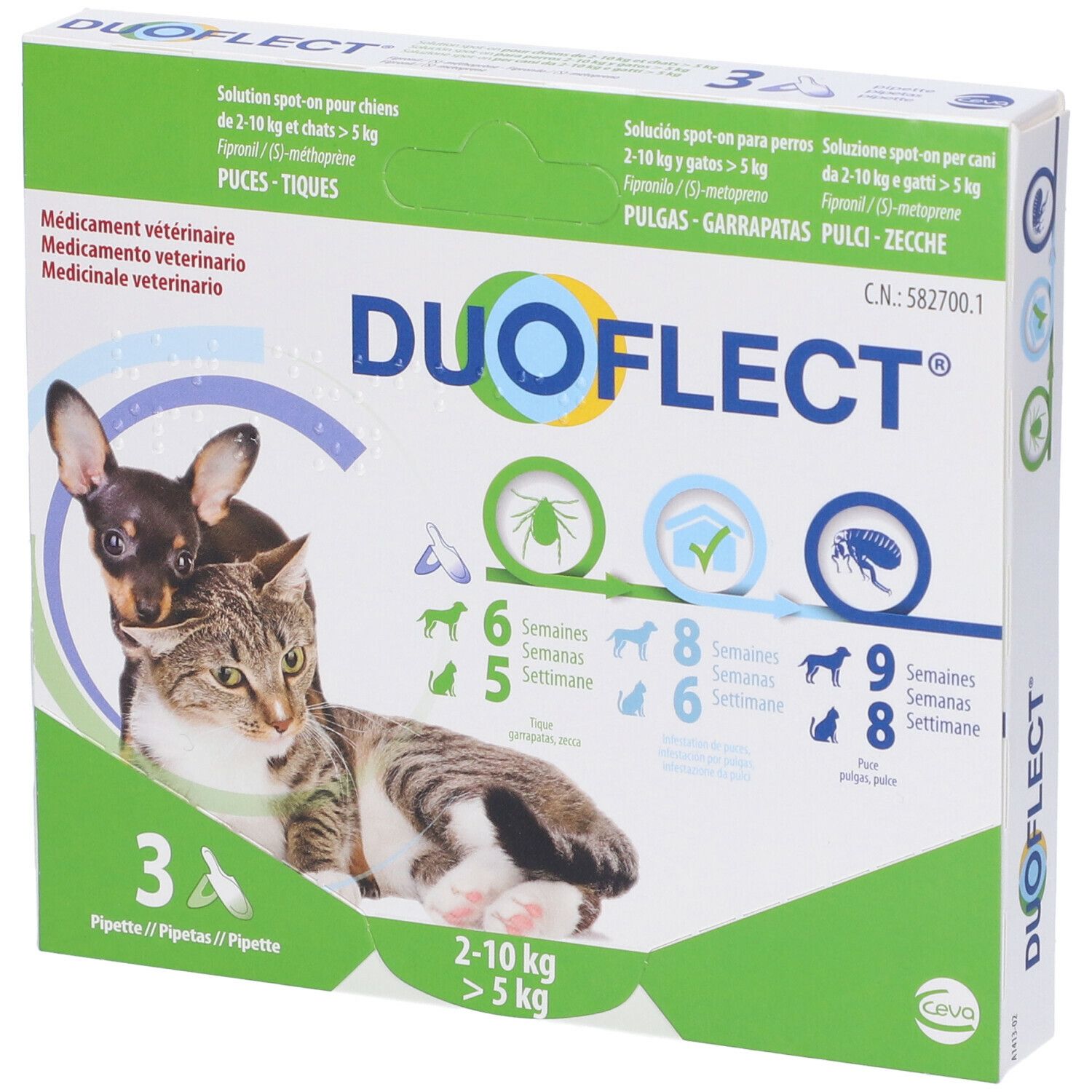 Image of Duoflect Soluzione Spot-on Per Cani Da 2-10 Kg E Gatti > 5 Kg