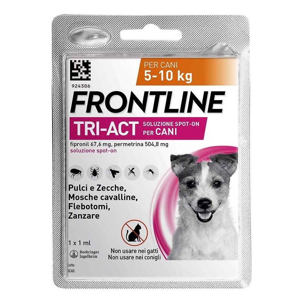 Frontline Tri-Act x1 Pipetta, Antiparassitario Per Cani (5-10Kg) Contro Parassiti E Insetti Volanti