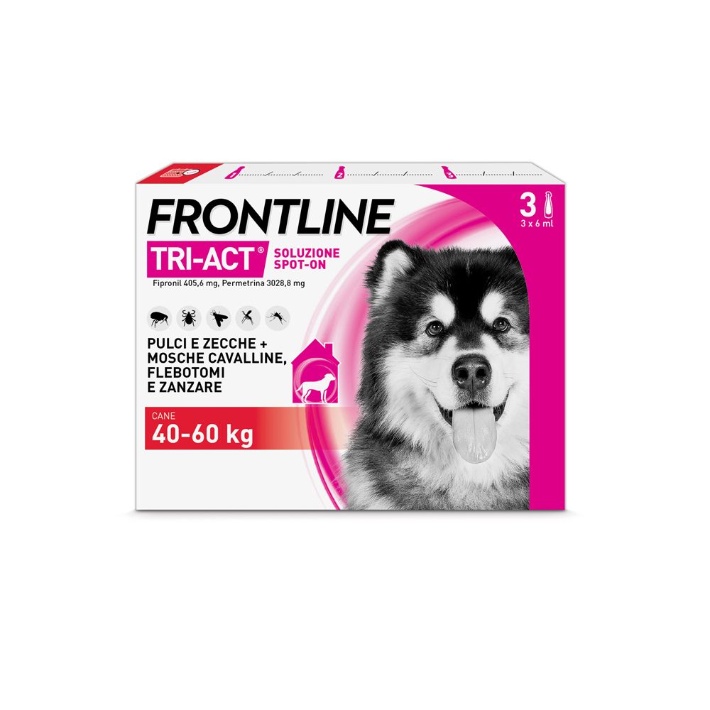 Frontline Tri-Act x3 Pipette, Antiparassitario Per Cani (40-60Kg) Contro Parassiti Esterni E Insetti Volanti - Immagine 8