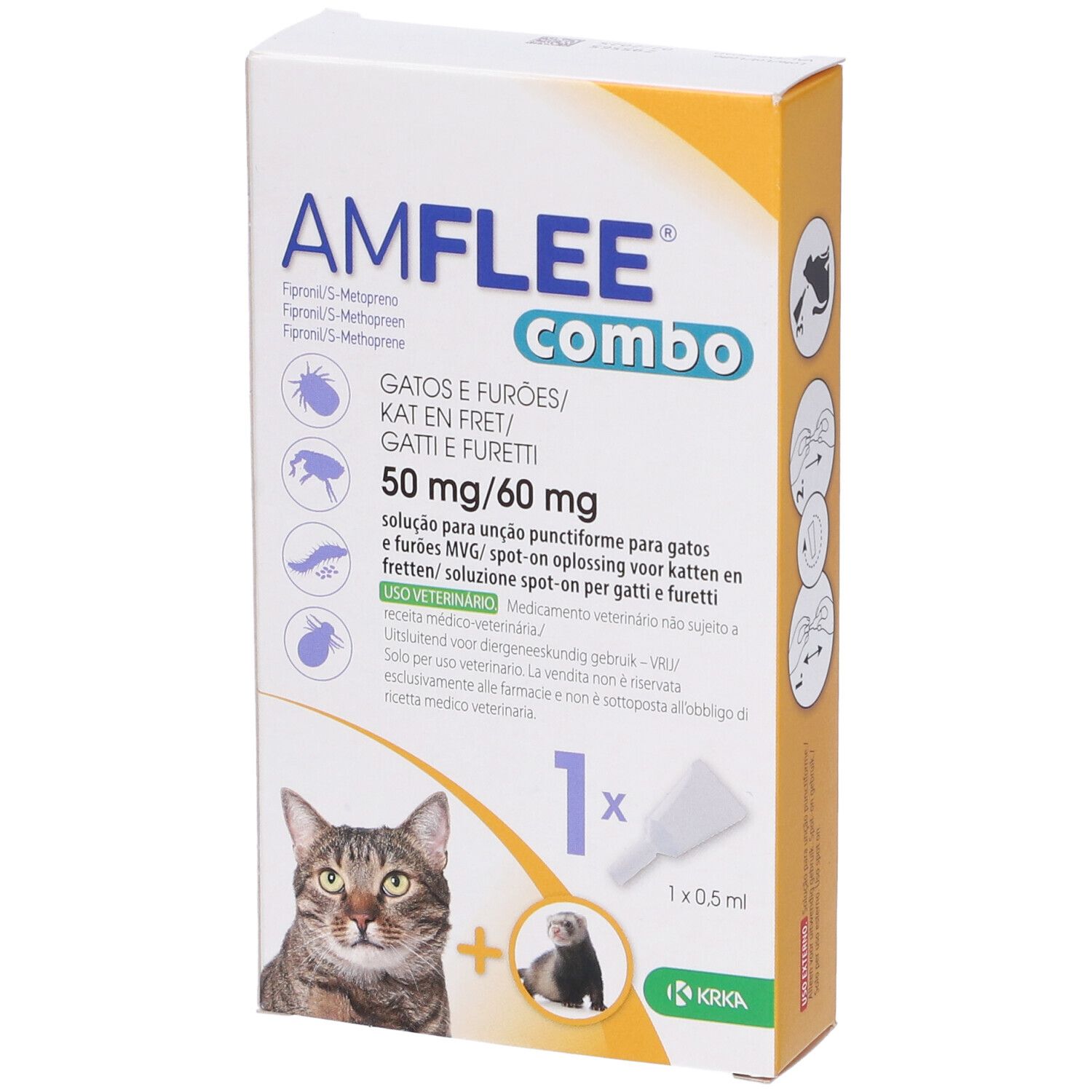Amflee Combo 50 Mg/60 Mg Soluzione Spot-On Per Gatti E Furetti