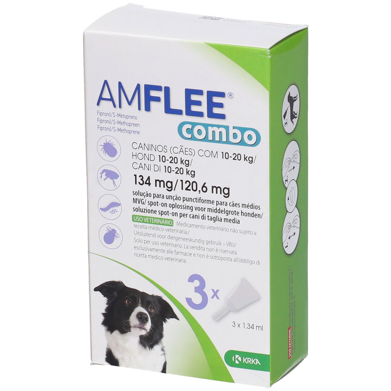 Amflee Combo 134 Mg/120,6 Mg Soluzione Spot-On Per Cani Di Taglia Media