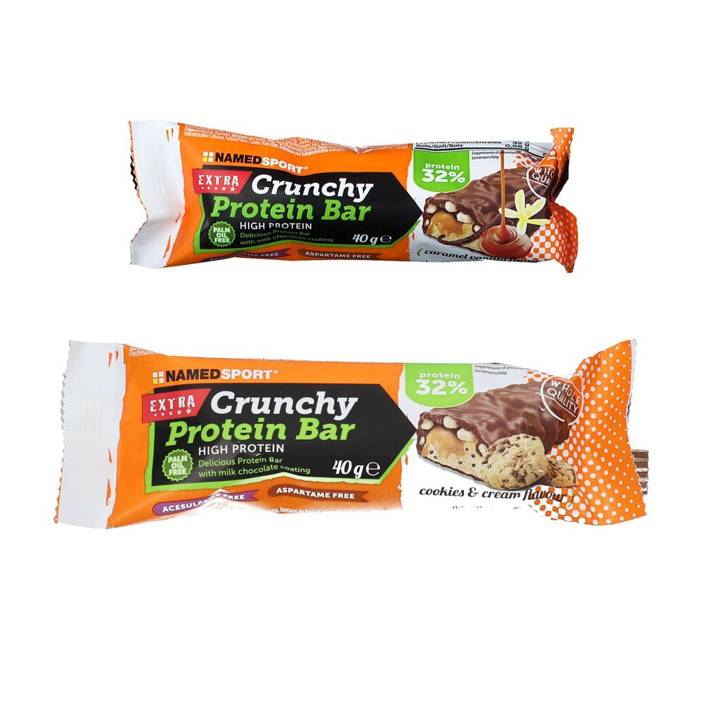Image of NAMEDSPORT® Crunchy Protein Bar Cookies & Cream + NAMEDSPORT® Crunchy Protein Bar Caramel Vanilla