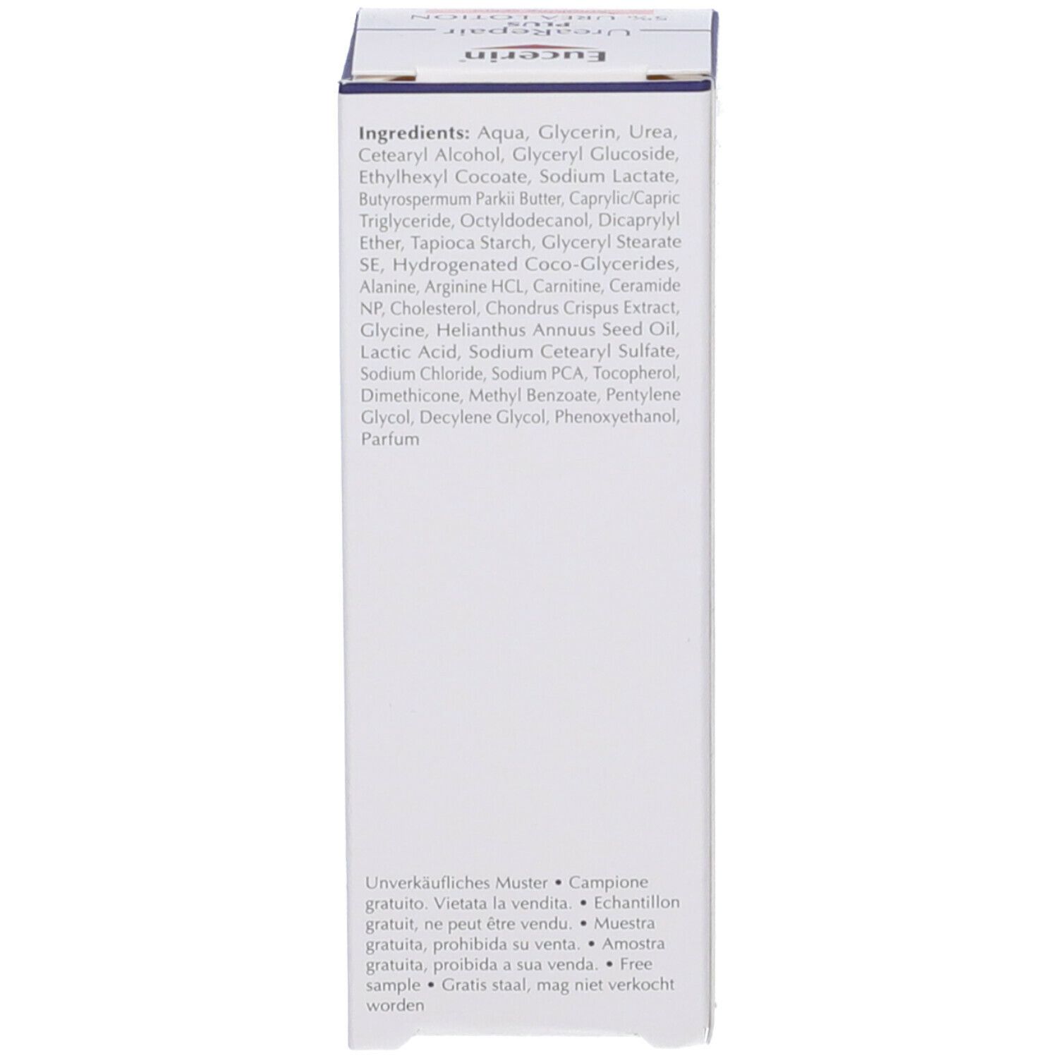Ingredienti di Eucerin UreaRepair PLUS 5% Urea Lotion. Elenco ingredienti sulla confezione.