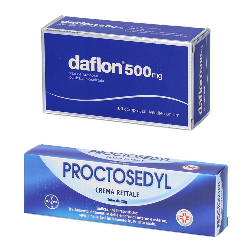 Daflon 60 Compresse Rivestite 500Mg + Proctosedyl Crema