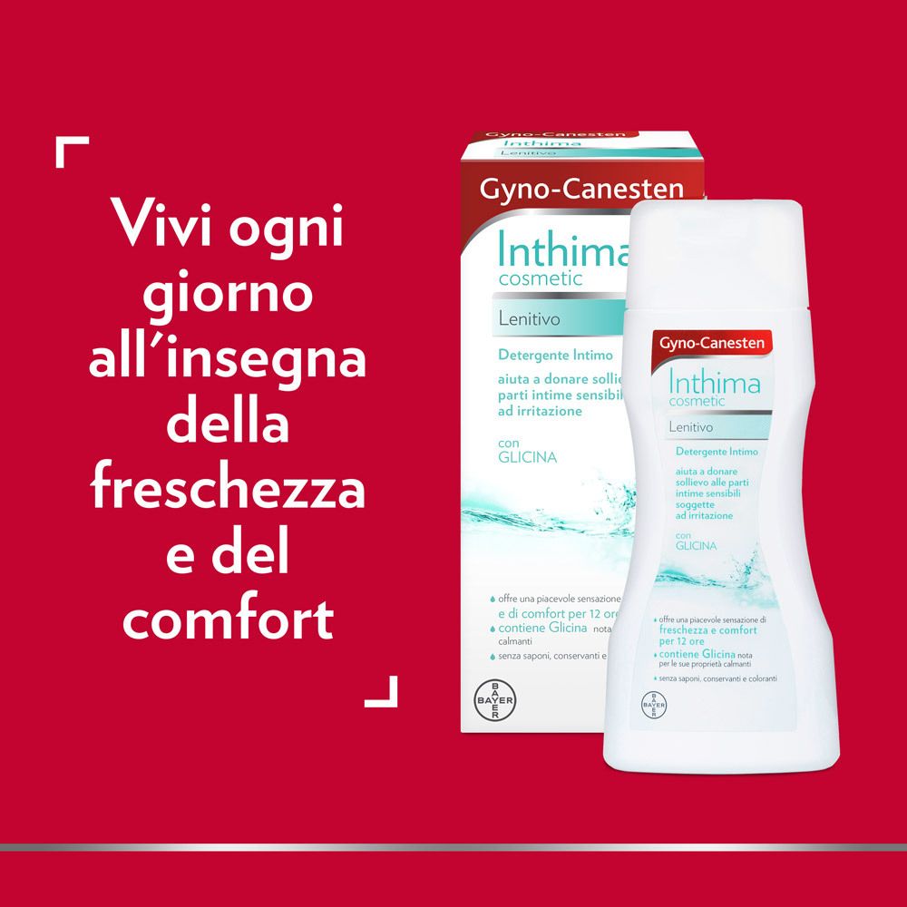 Flacone e confezione del prodotto. Testo: Vivi ogni giorno all'insegna della freschezza e del comfort.