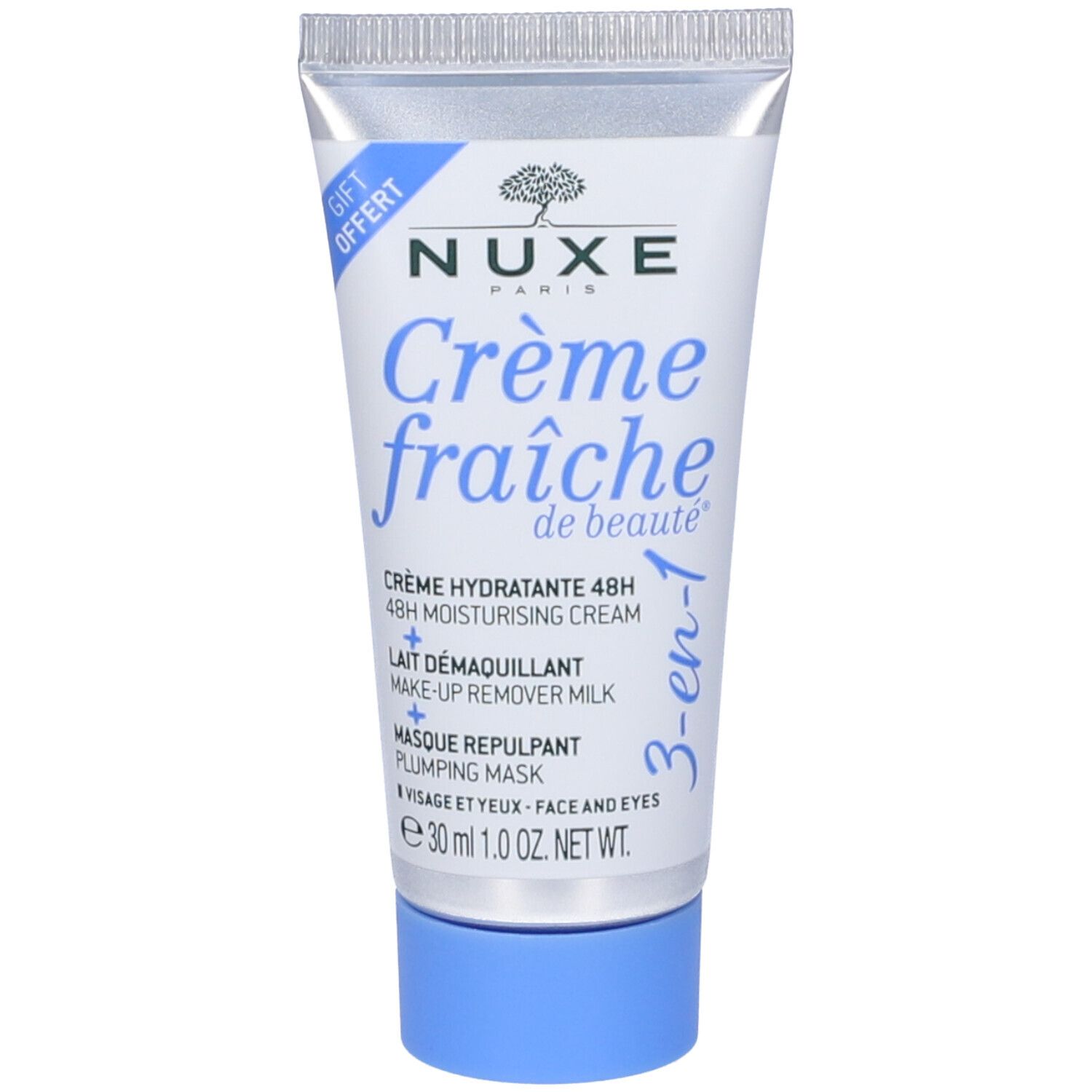 Crème fraîche de beauté® 3 in 1, Crema idratante 48h, Latte struccante, Maschera rimpolpante