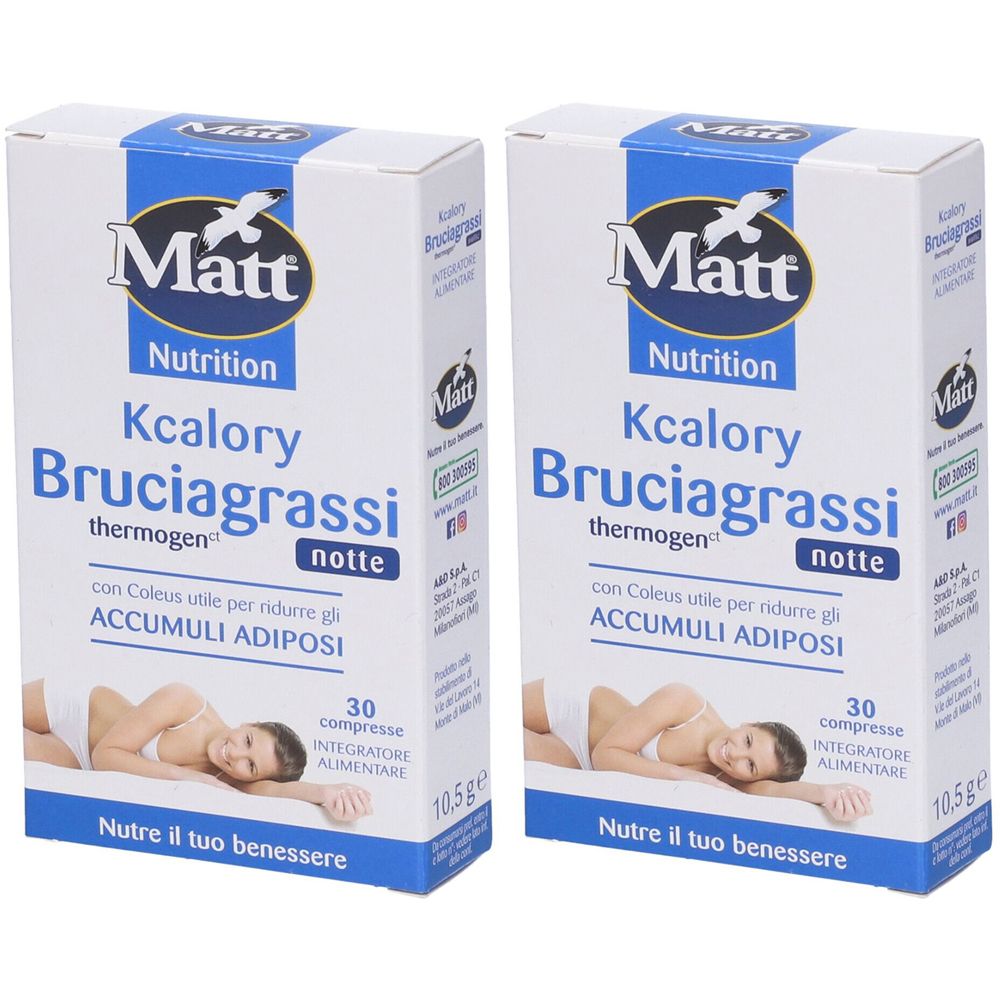 Matt® KCalory Bruciagrassi Thermogen Notte Set da 2