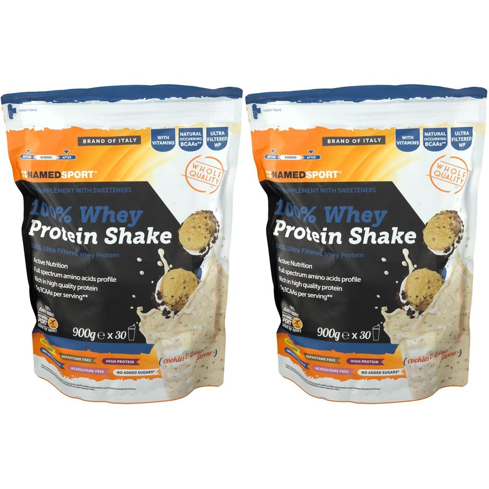 NAMEDSPORT® 100% Whey Protein Shake Cookies & Cream Set da 2