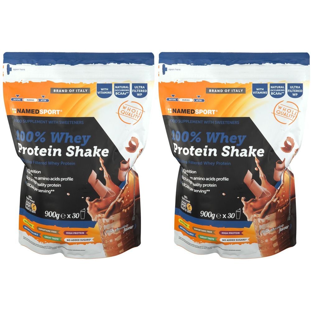 Image of NAMEDSPORT® 100% Whey Protein Shake Milk Chocolate Set da 2
