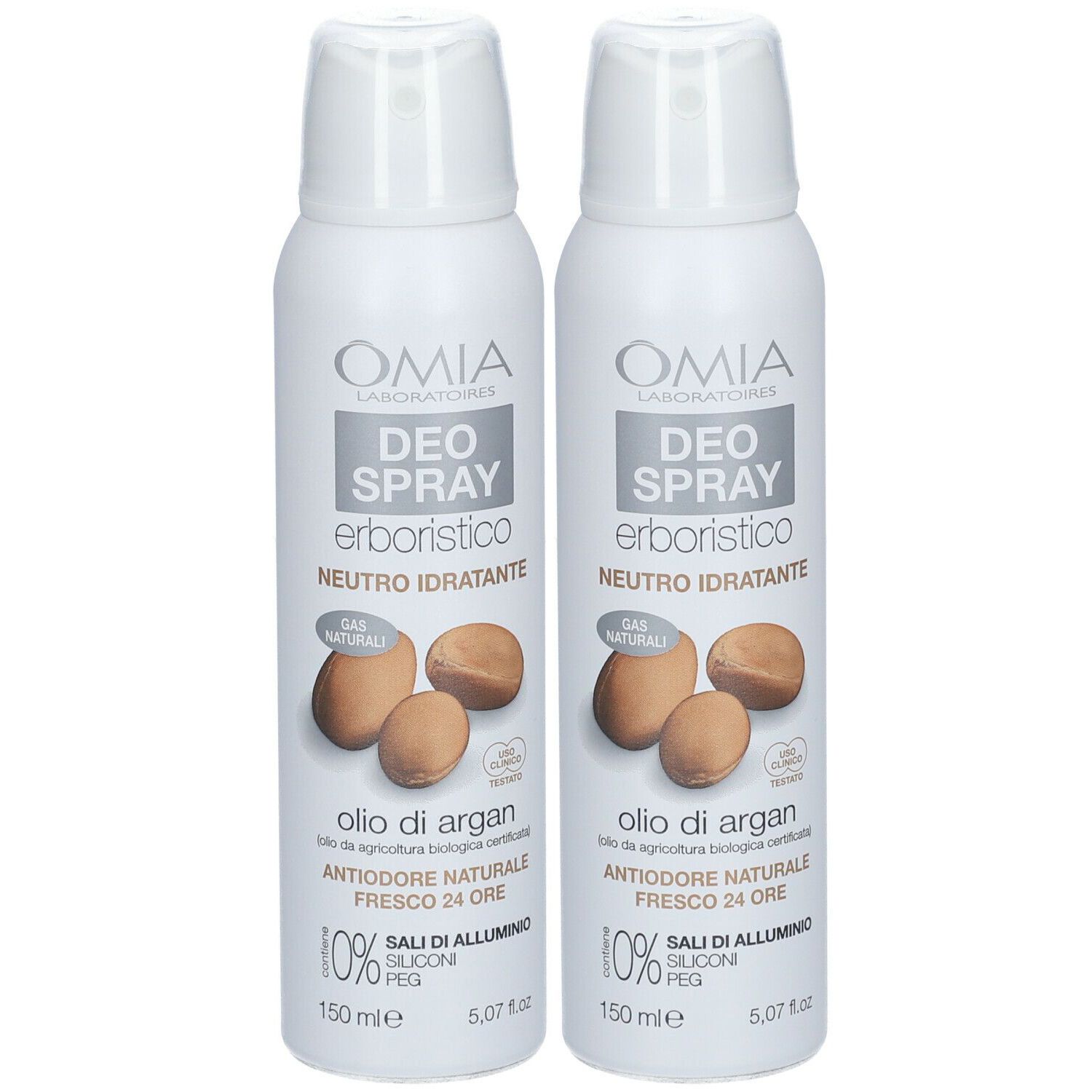 OMIA Deo Spray Neutro Idratante Olio Di Argan Set da 2