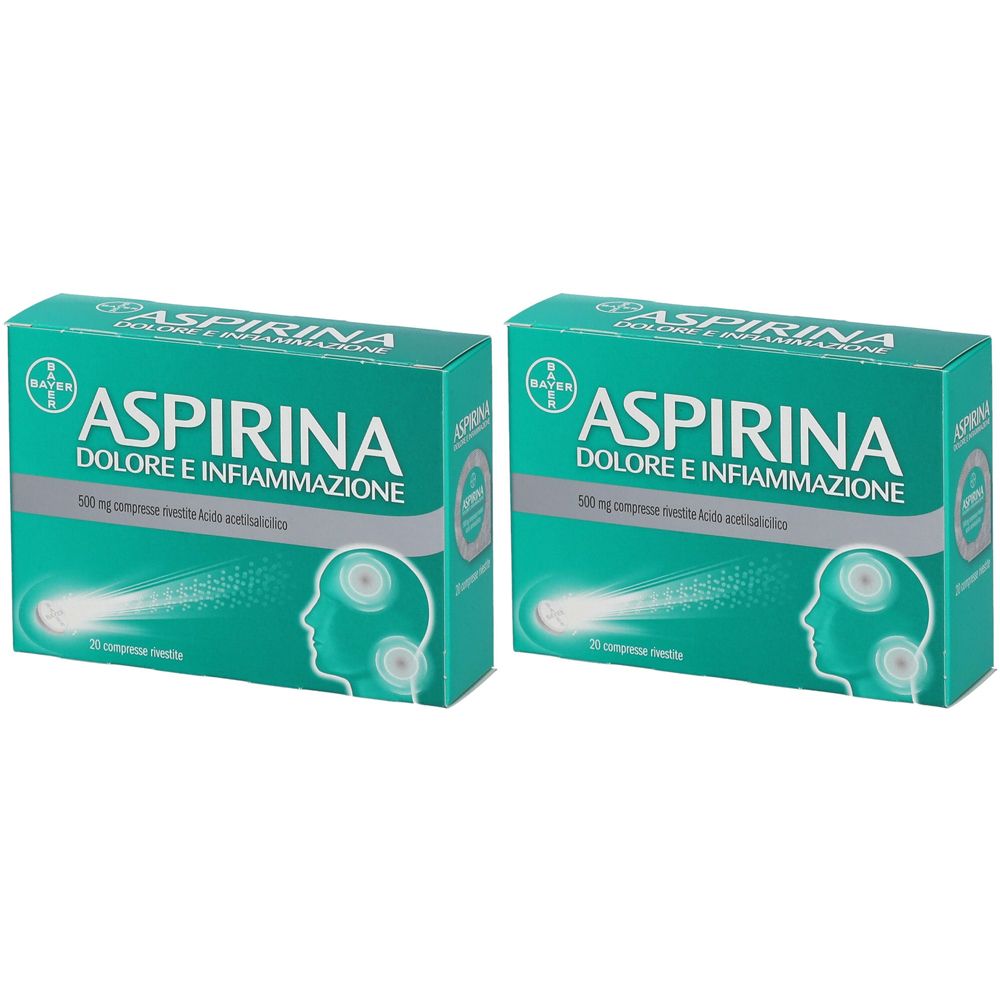 Image of Aspirina Dolore e Infiammazione 500mg Acido acetilsalicilico Compresse Set da 2