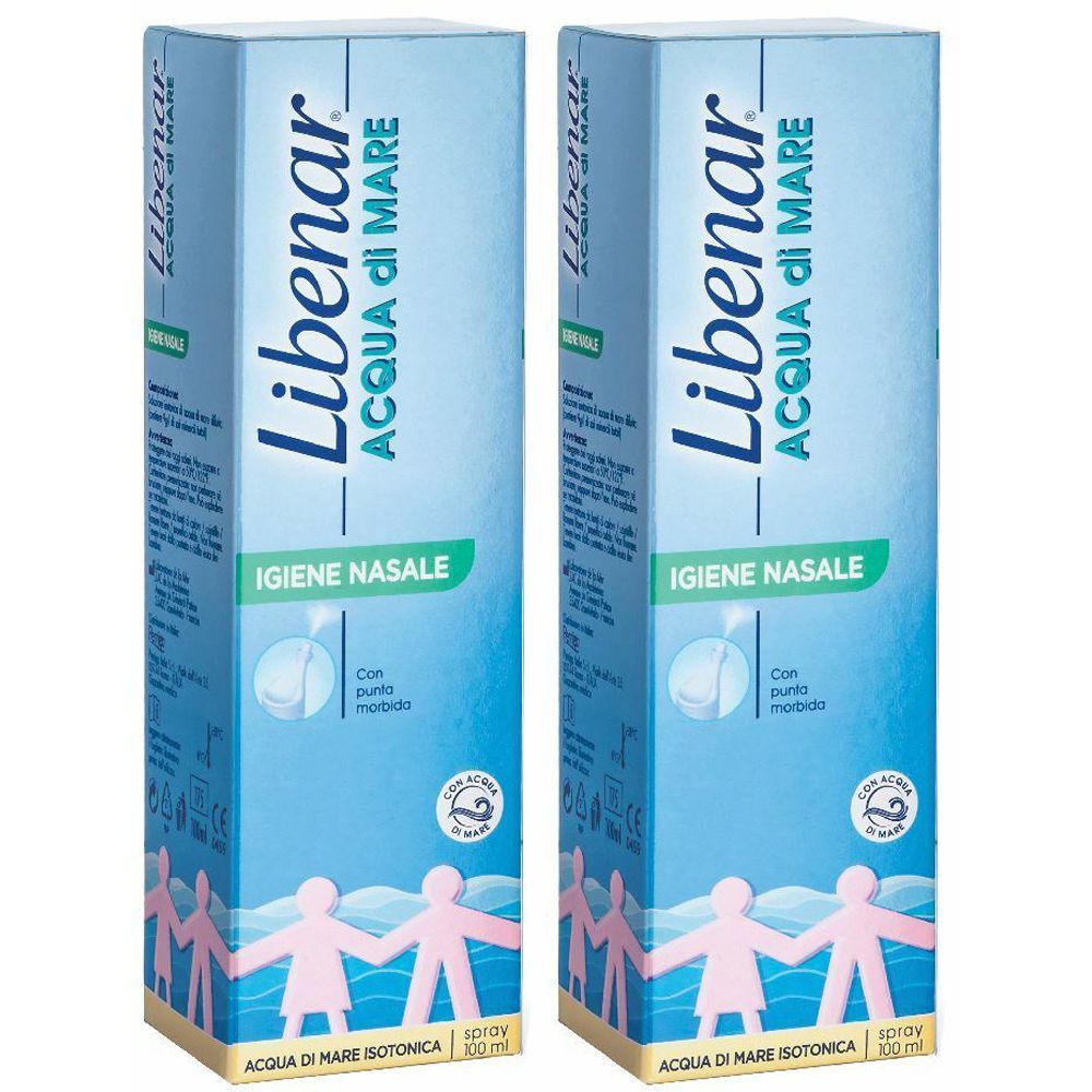 Libenar® Acqua di Mare per l'Igiene Nasale Set da 2