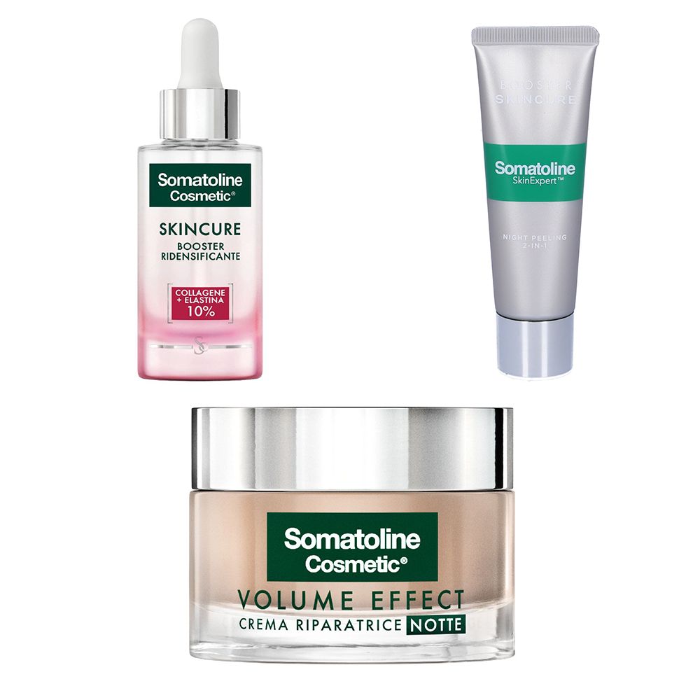 Skincure night peeling NEW + crema 4D chrono notte + booster illuminante