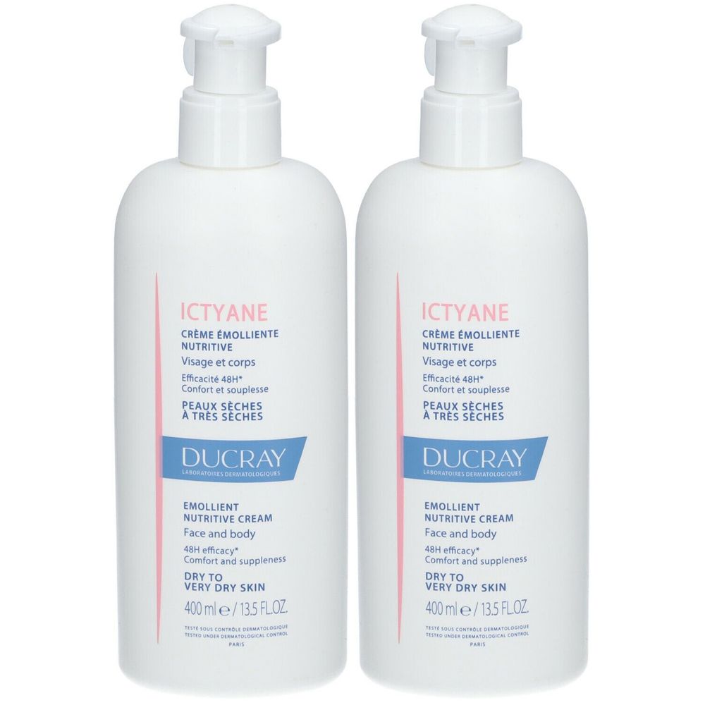 DUCRAY Ictyane Crema Emolliente Nutritiva Set da 2
