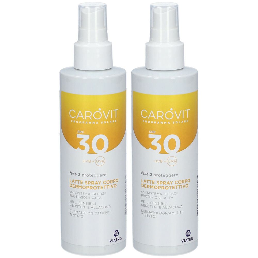 CAROVIT Latte Spray Corpo Dermoprotettivo SPF 30 Set da 2