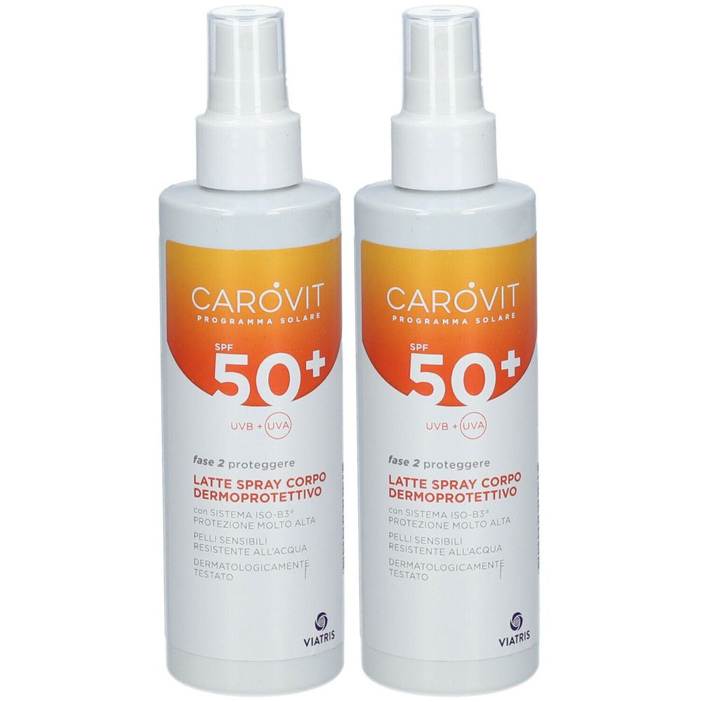 CAROVIT Latte Spray Corpo Dermoprotettivo SPF 50+ Set da 2