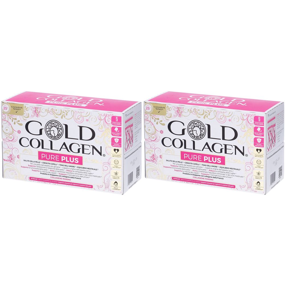 Gold Collagen Pure Plus Integratore Alimentare Flaconi Set da 2