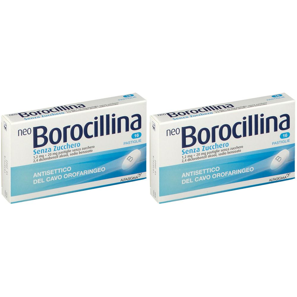 NeoBorocillina Antisettico Orofaringeo Senza Zucchero Set da 2