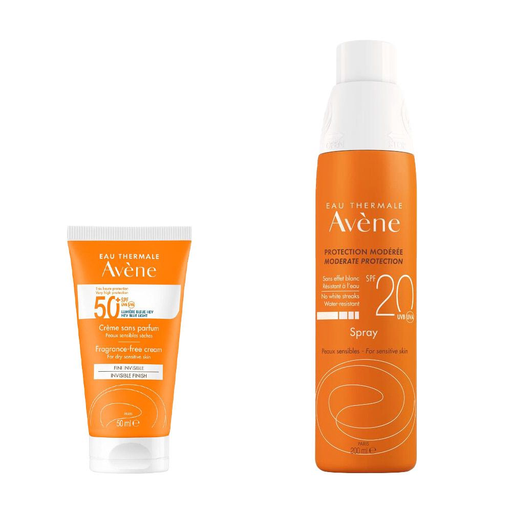 Avène Crema Senza Profumo SPF 50 + Spray Solare 20+