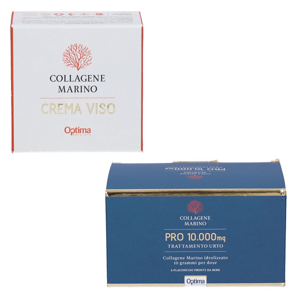 Collagene Marino Pro 10.000 Mg Trattamento Urto Flaconcini Bevibili + Crema Viso