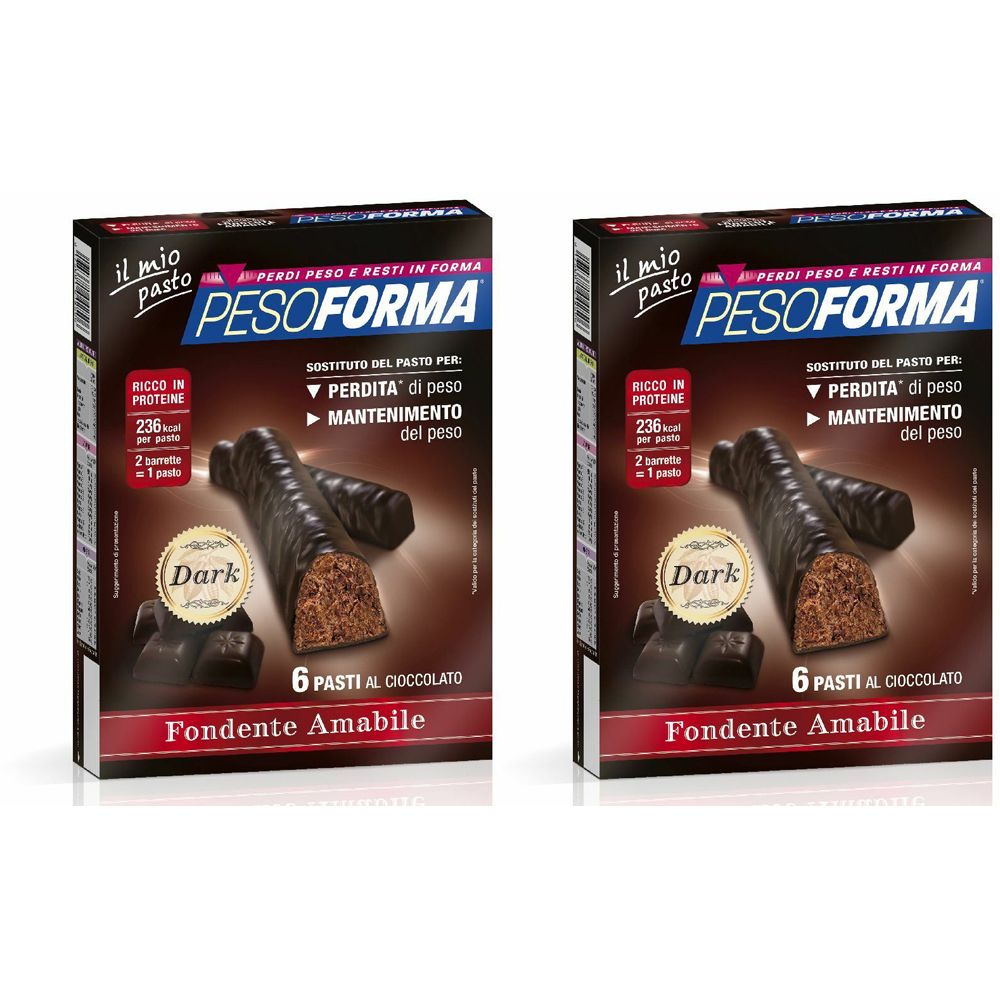 Image of PESOFORMA® Barrette al Cioccolato Fondente Amabile Set da 2