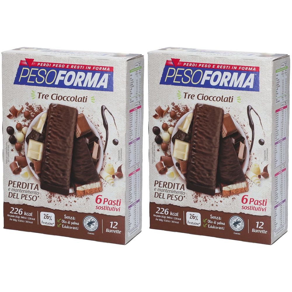 Image of PESOFORMA® Barrette ai 3 Cioccolati Set da 2