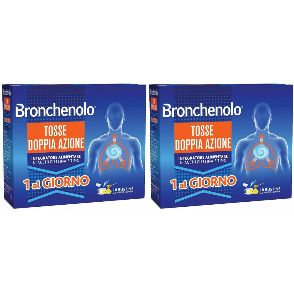 Image of Bronchenolo® Tosse Doppia Azione 1 al Giorno Set da 2