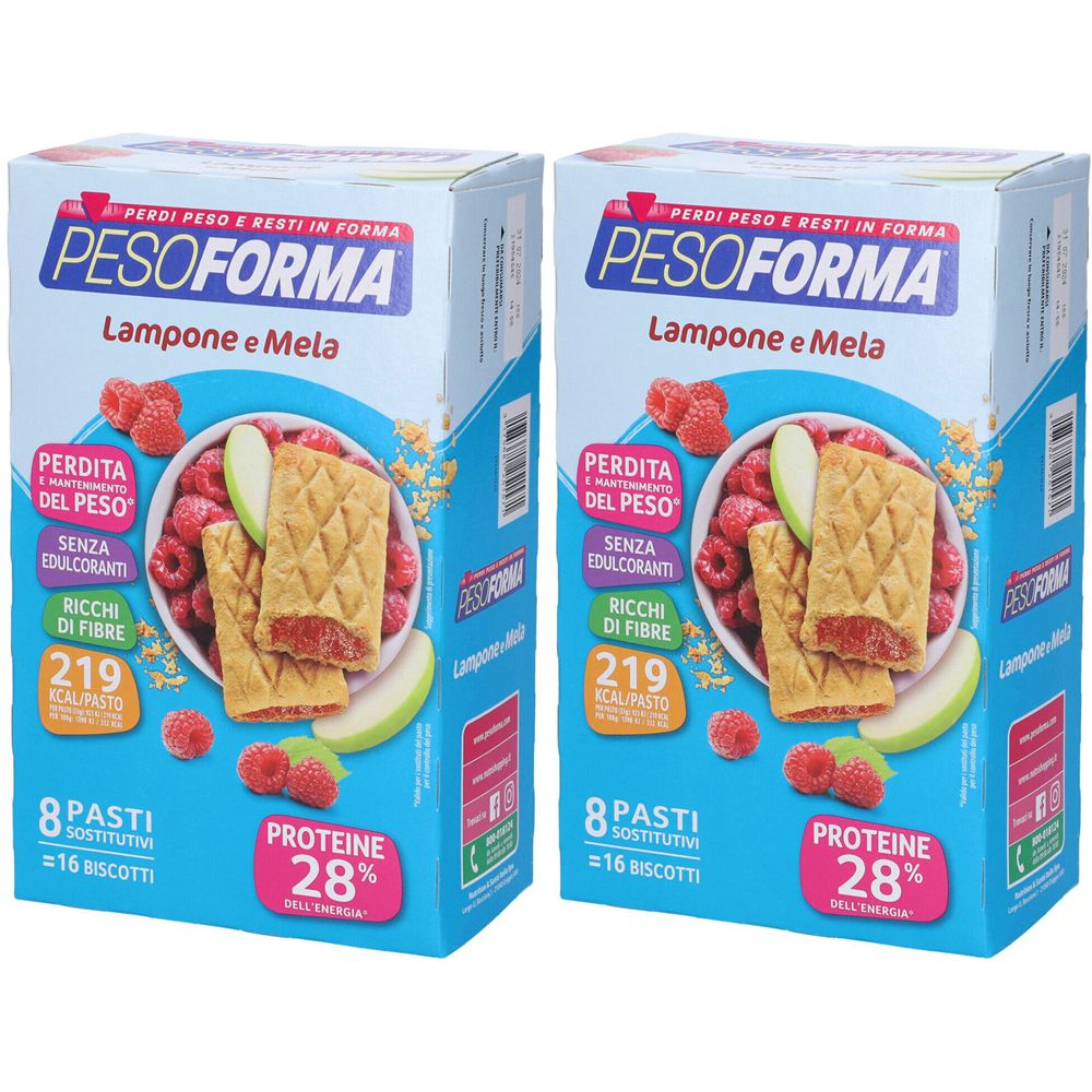 Image of PESOFORMA® Biscotti Lampone e Mela Set da 2